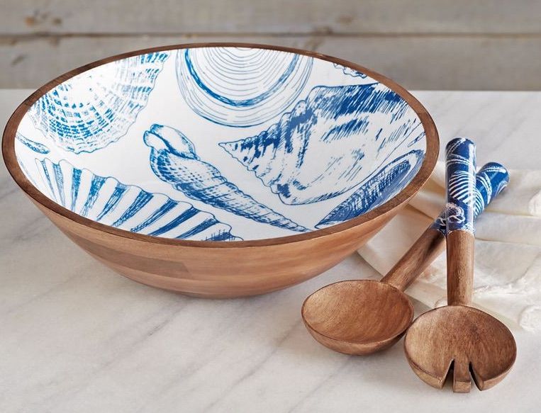 Wooden ENAMEL BOWL SPOON SET