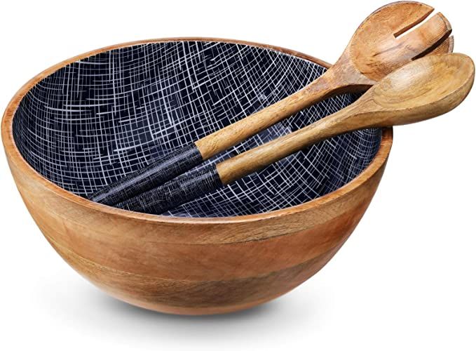 Wooden ENAMEL BOWL SPOON SET