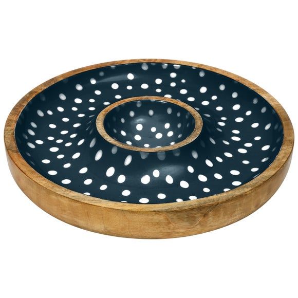 WOODEN CHIP DIP BOWL