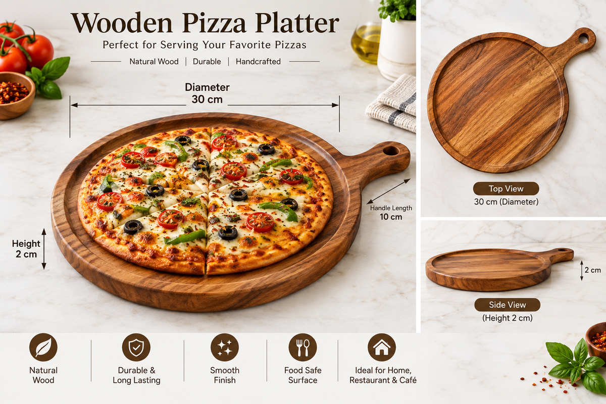 WOODEN PIZZA PLATTER