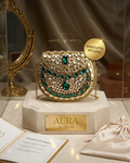 Royal Emerald & Polki Brass Mini Clutch