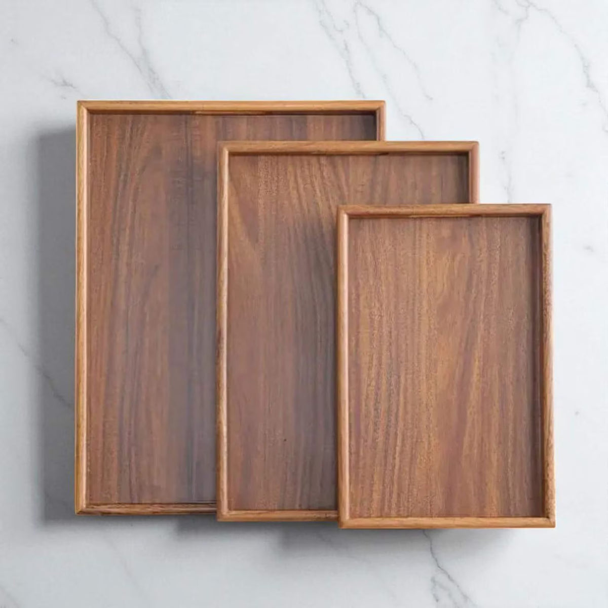 WOODEN TRAY SET