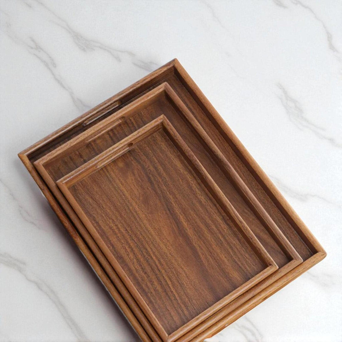 WOODEN TRAY SET