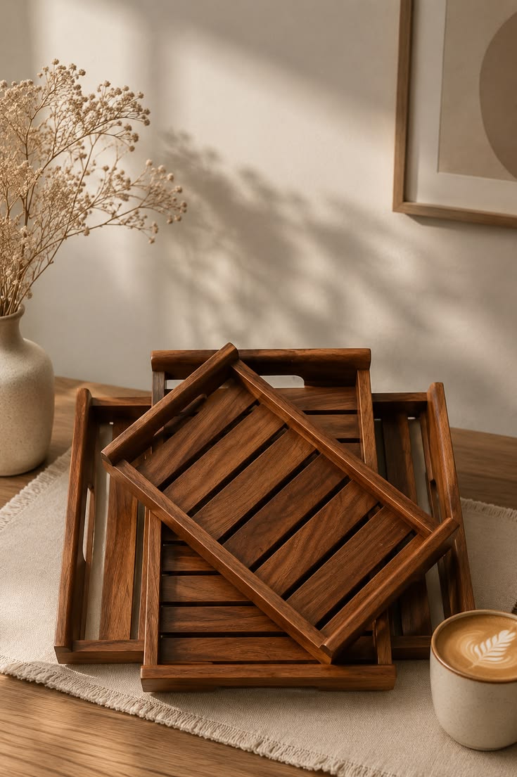 Wooden TRAY SET